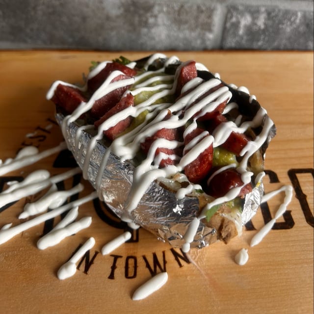 SAUSAGE BAKED POTATO.